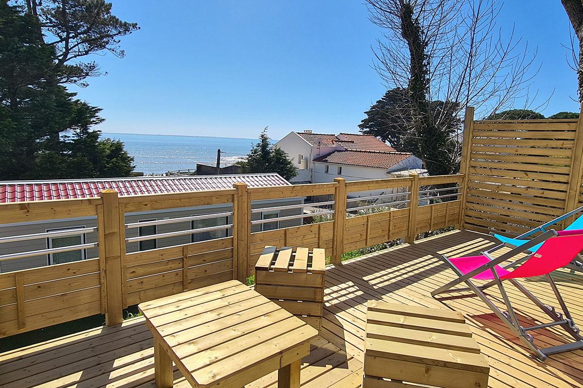 Conception terrasse sur mesure Clairval pour camping Eleovic de Préfailles (44)