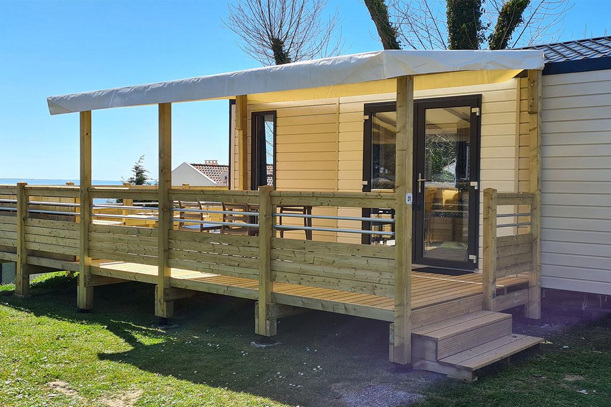 Conception terrasse sur mesure Clairval pour camping Eleovic de Préfailles (44)