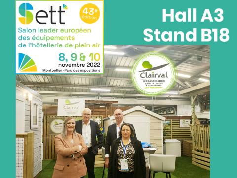 Retrouvez toute l'équipe commerciale Clairval Hall A3 Stand B18 au Salon Sett de Montpellier les 8,9 et 10 novembre 2022