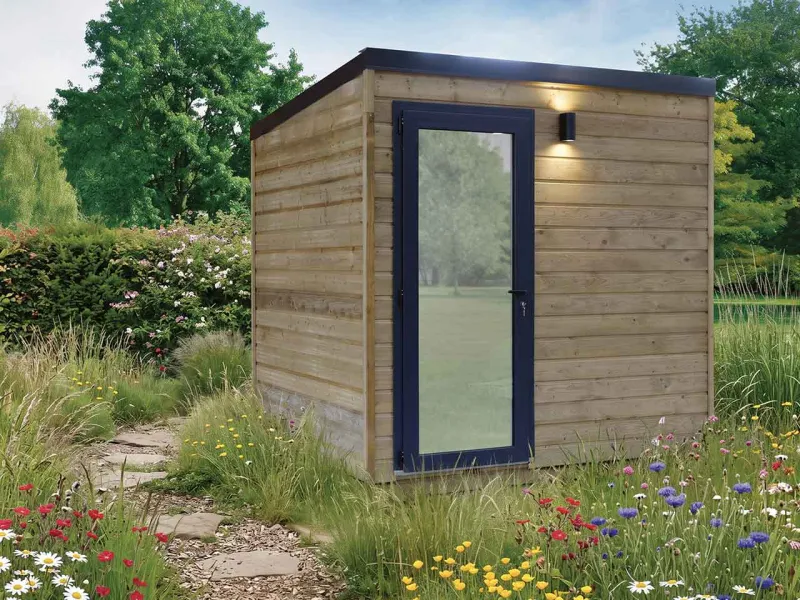 Escale Nature : vue avant avec porte fermée coloris anthracite