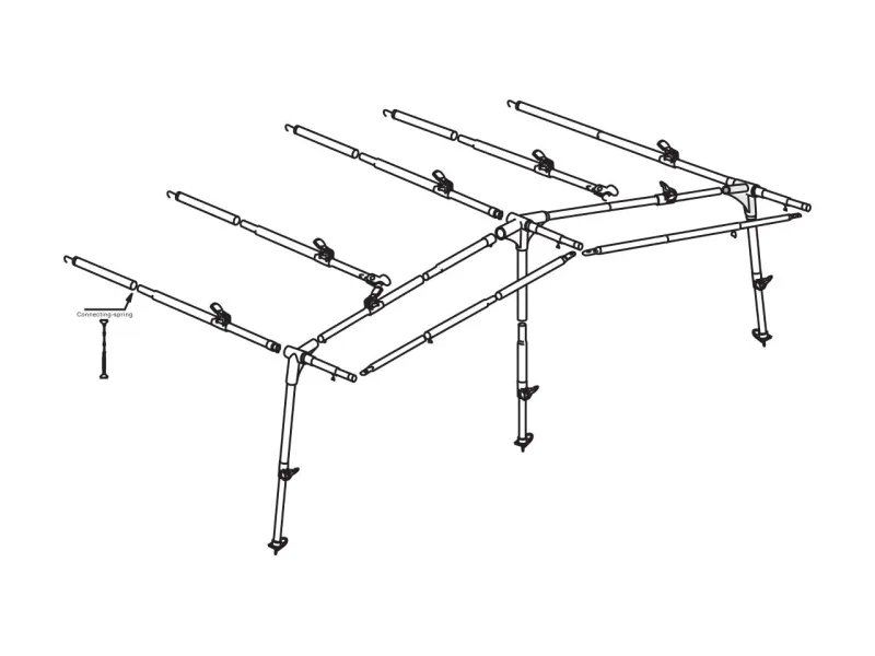 Plan d'armatures acier Prenox à crochets diamètre 25 mm pour auvent pour caravane Clairval