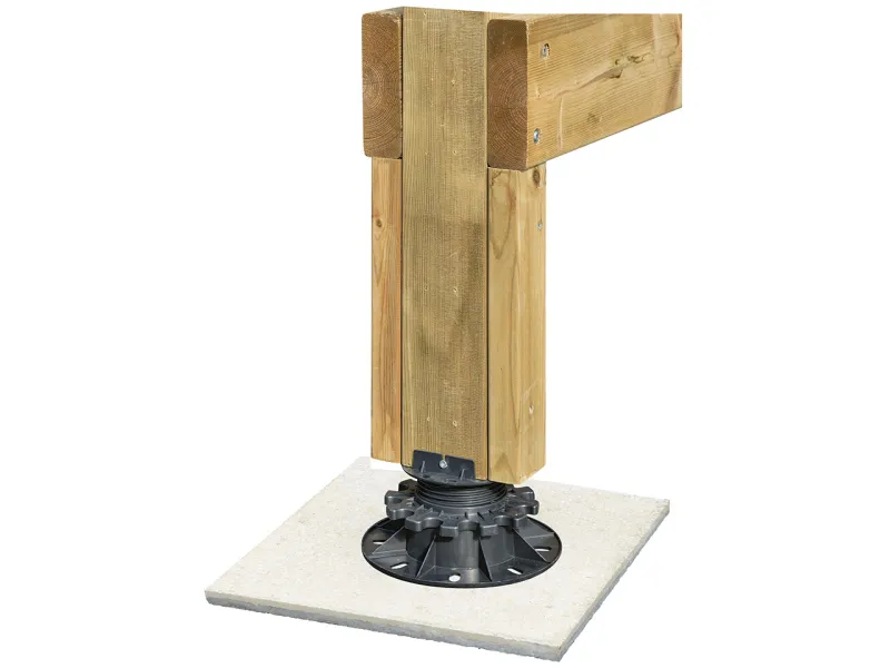 Plot de calage PVC réglable en hauteur de 60 à 115 mm pour ajustement terrasse Clairval