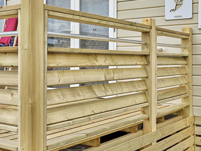 rambarde "Sahara" pour terrasse bois gamme résidentielle en option