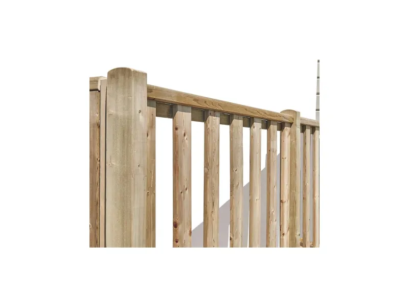 rambarde à barreaux "Volga" de série pour terrasse bois profondeur 2m60 et 3m00 gamme résidentielle