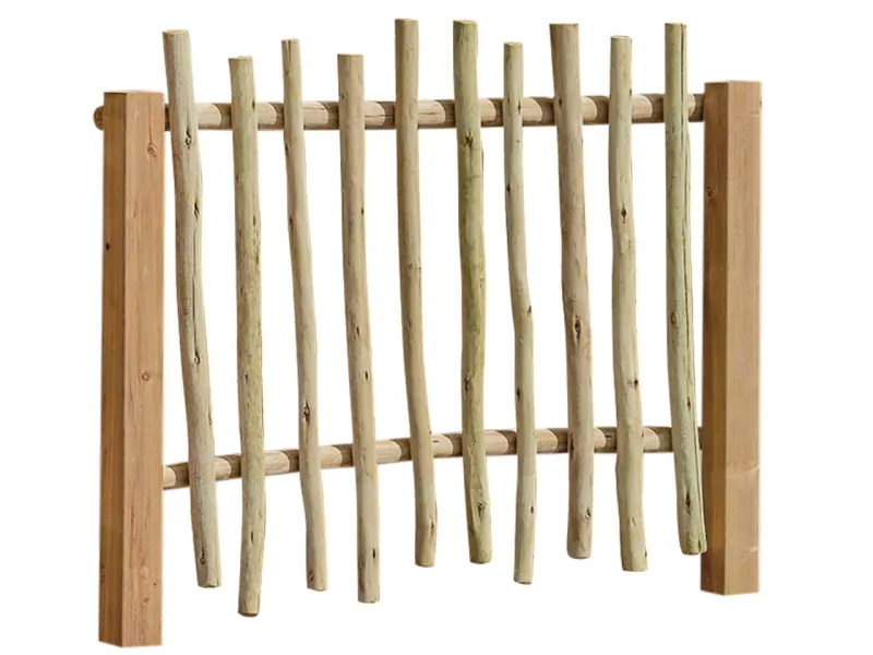 Rambarde Euca en bâtons eucalyptus et bois marron pour terrasse Terra Euca bois marron Clairval