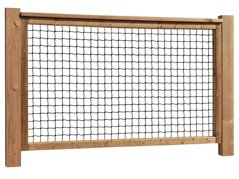 Rambarde Pyla en filet noir et bois marron pour terrasse bois Clairval