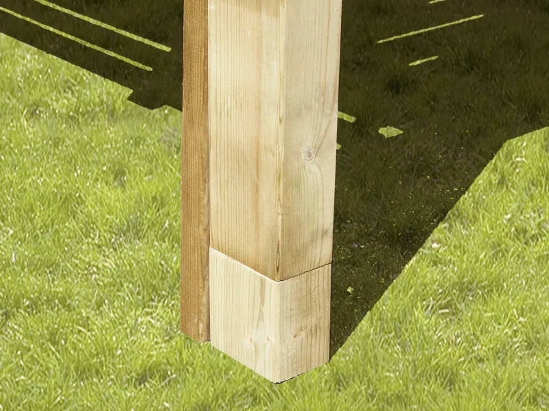 Kit de calage avec rehausse bois pour le plancher de terrasse Clairval de mobil-home jusqu'à 70 cm d'ajustement de hauteur