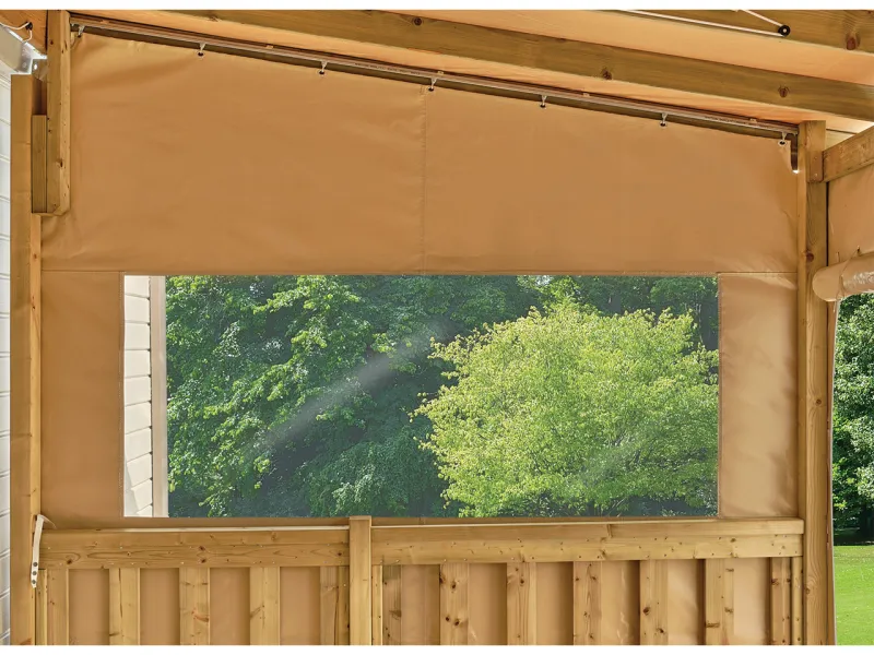 système coulissant fermé sur terrasse avec toile