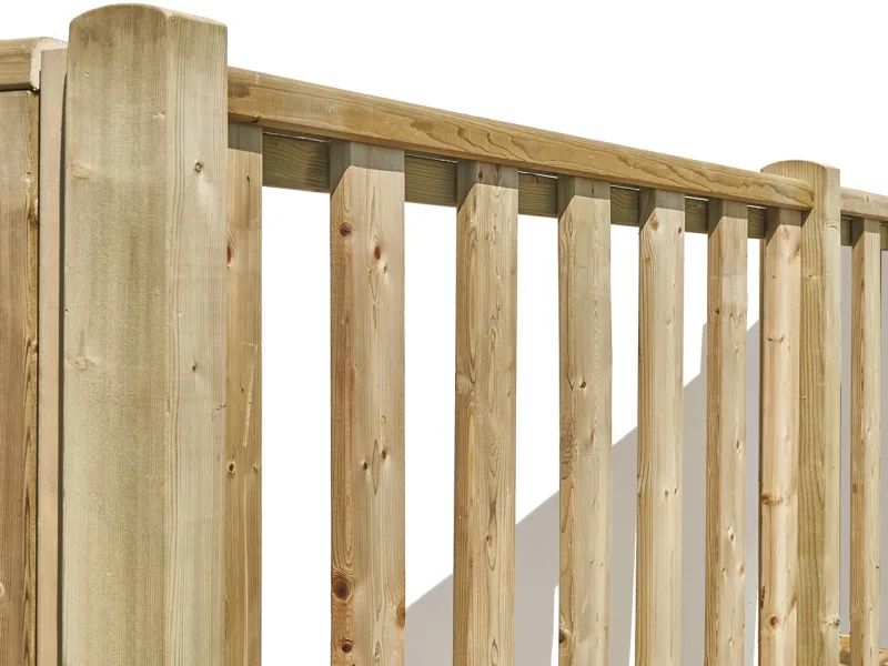 rambarde Ecoluxe à barreaux Clairval pour terrasse bois mobil-home gamme classique
