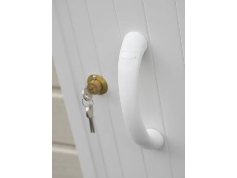 Poignée de porte + verrou de l'abris de jardin PVC Clairval