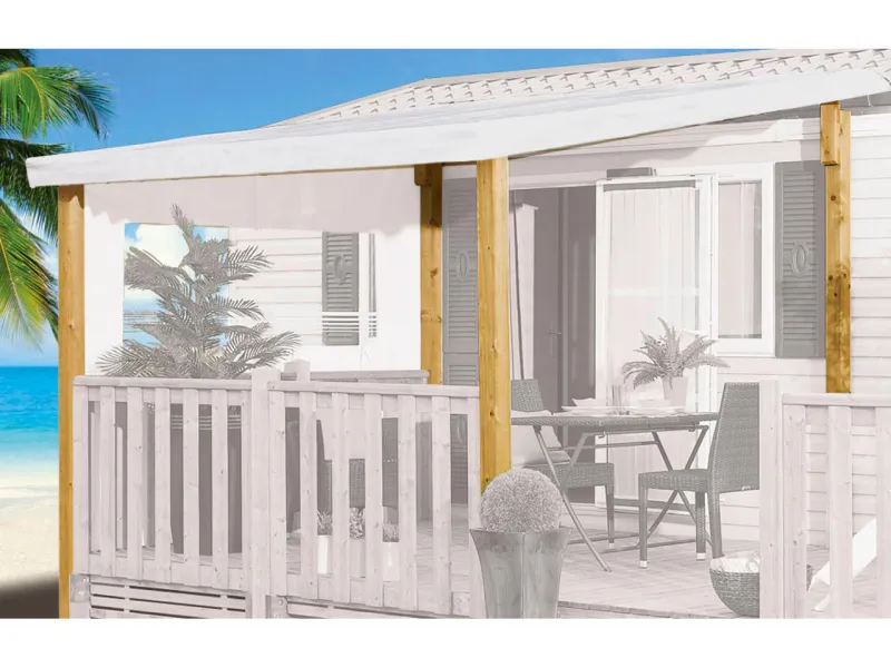 Kit adaptation couverture toit standard d'une longueur 3,00 m et d'une profondeur 2,60 m coloris Blanc pour terrasse Clairval