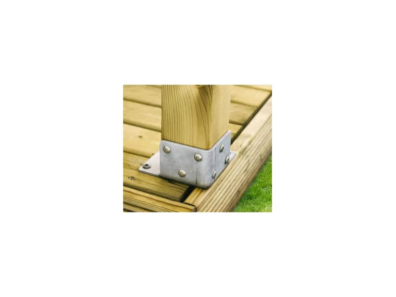 Platine de fixation pour pergola bois sur plancher terrasse bois pour mobil-home (option) Clairval