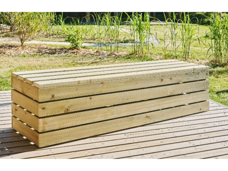 Méridienne extérieure en bois dimensions 165 x 50 x 45 cm pour aménagement de votre terrasse Clairval