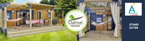 Clairval fabricant de terrasses bois et accessoires pour mobil-home au salon Atlantica 2021