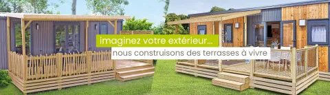 fabrication et montage de terrasses en bois et accessoires terrasses Clairval pour mobil-home