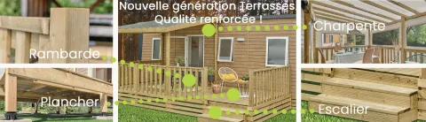 Les atouts de la nouvelle génération terrasses bois Clairval pour mobil home